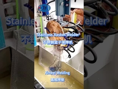 Lassen van een stainlesmand met een naadlasser