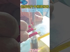 Laswerk van koperdraad en van aluminiumplaten met een stationêre plek- en projectiesweismachine