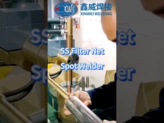 Lassen van filternetten van roestvrij staal met rotatieve vleksweismachine